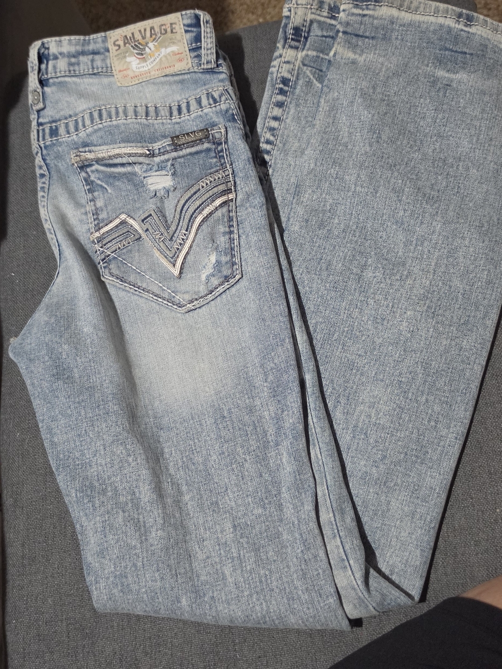 Salvage Light Blue Women’s Jeans - Classic Straight Fit